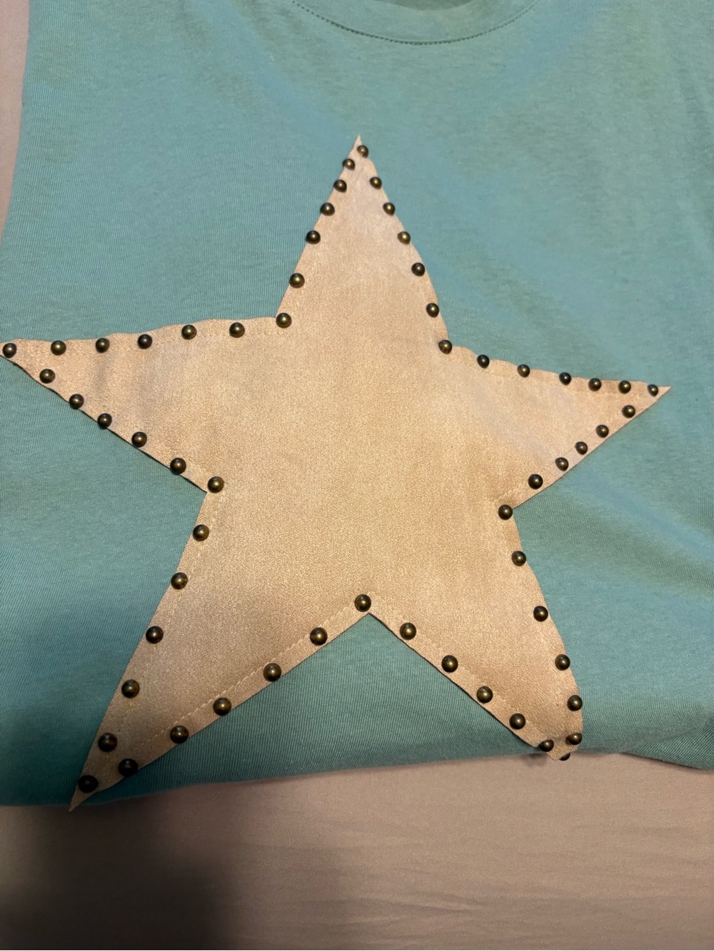 easel Mint Green Star Studded Pullover Sweatshirt - Picture 4 of 5